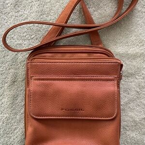 Fossil Tan Leather Crossbody Bag Small Everyday Purse